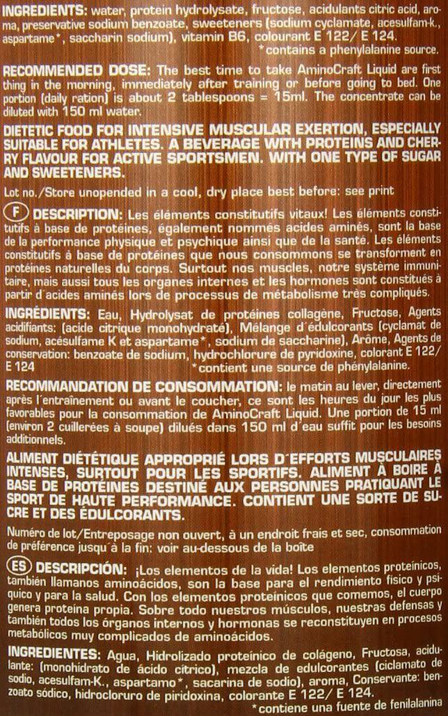 Ironmaxx 1000ml Amino Craft Cherry Liquid