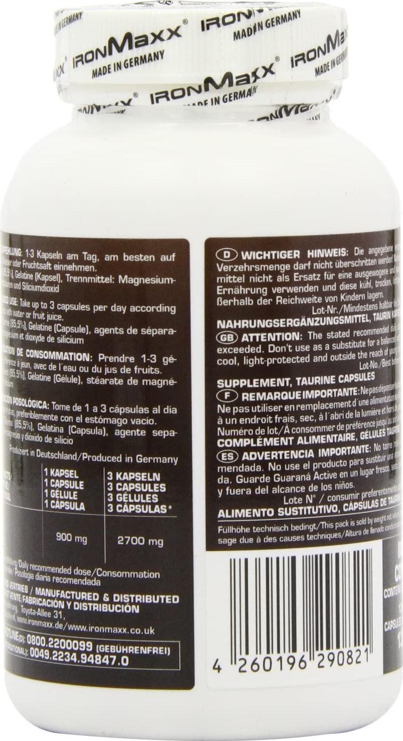 Ironmaxx 1052,5 mg Taurin Capsules - Pack of 130 Capsules