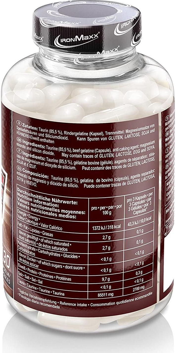 Ironmaxx 1052,5 mg Taurin Capsules - Pack of 130 Capsules