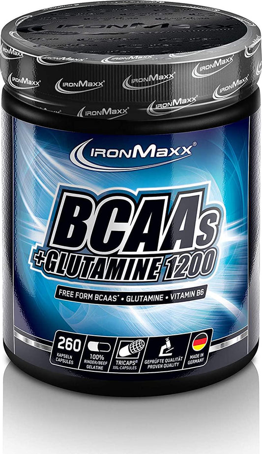 Ironmaxx 1350mg BCAA Plus Glutamin 1200 Capsules - Pack of 260 Capsules