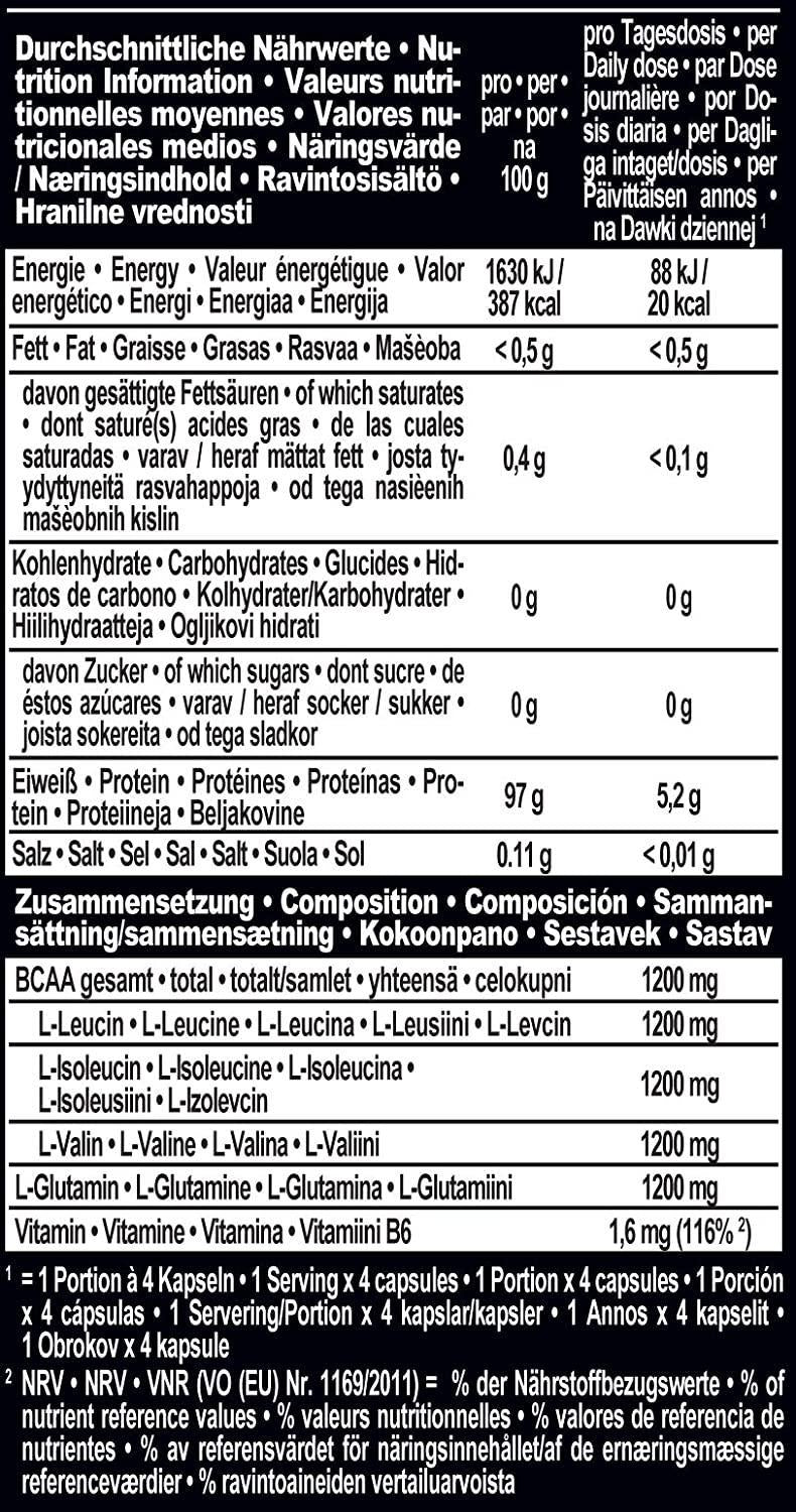 Ironmaxx 1350mg BCAA Plus Glutamin 1200 Capsules - Pack of 260 Capsules
