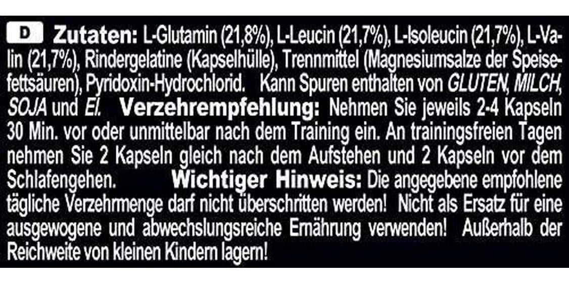 Ironmaxx 1350mg BCAA Plus Glutamin 1200 Capsules - Pack of 260 Capsules