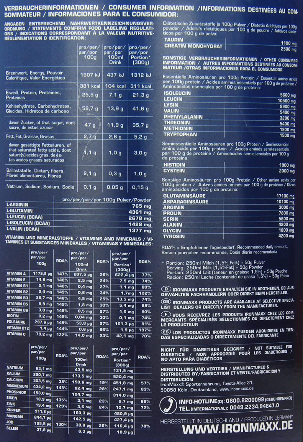 Ironmaxx 2000g Titan V.2.0 Chocolate Powder