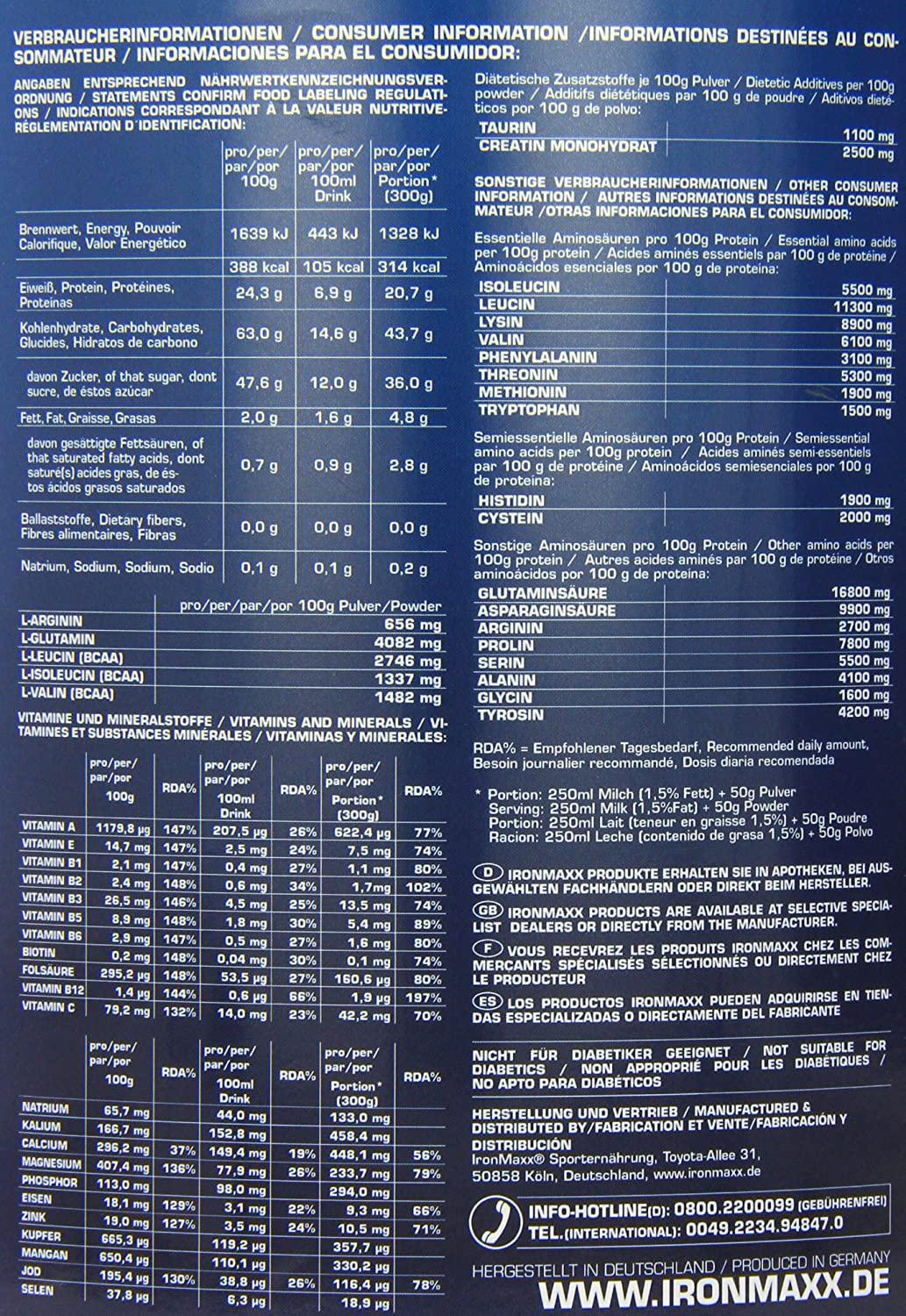 Ironmaxx 2000g Titan V.2.0 Vanilla Powder