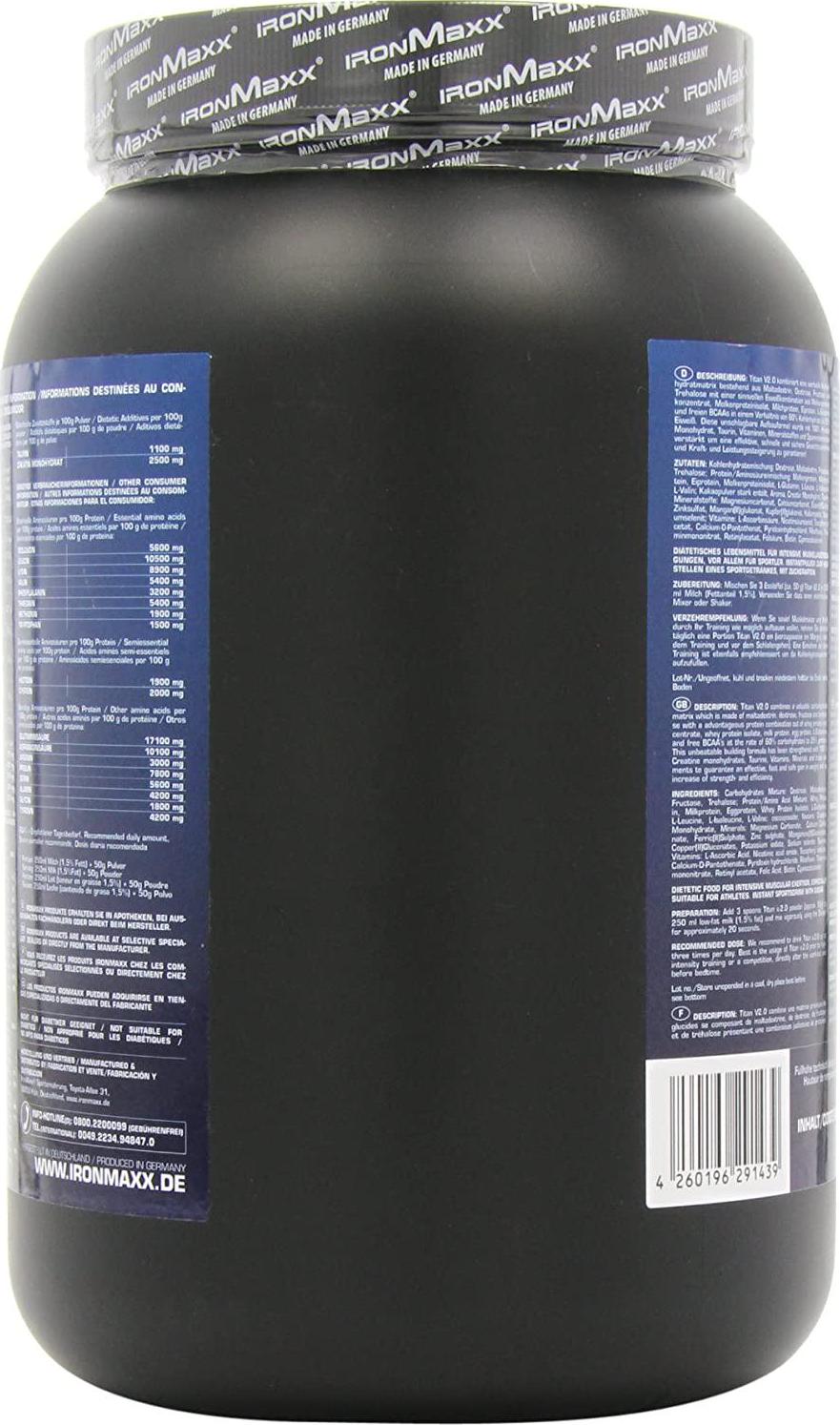 Ironmaxx 2000g Titan V.2.0 Chocolate Powder