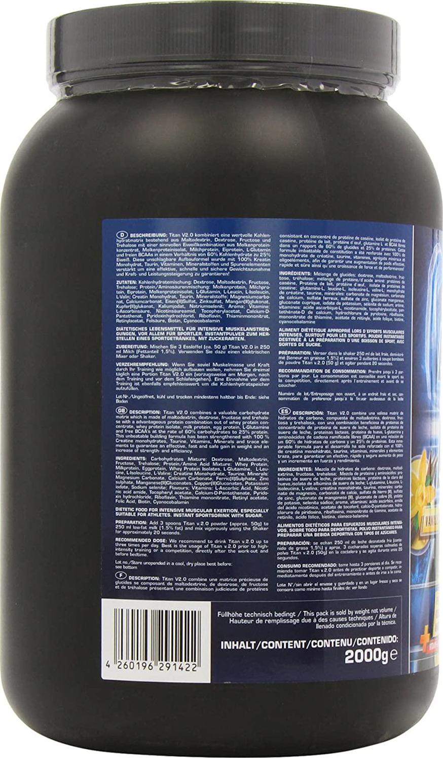 Ironmaxx 2000g Titan V.2.0 Vanilla Powder