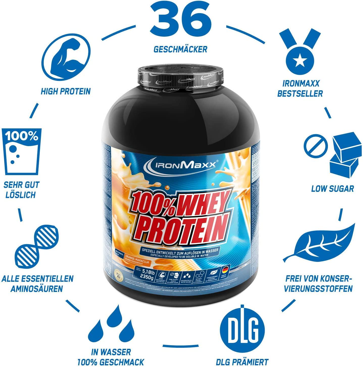 Ironmaxx 2350g 100 Percentage Whey Protein Orange Passion Fruit Powder