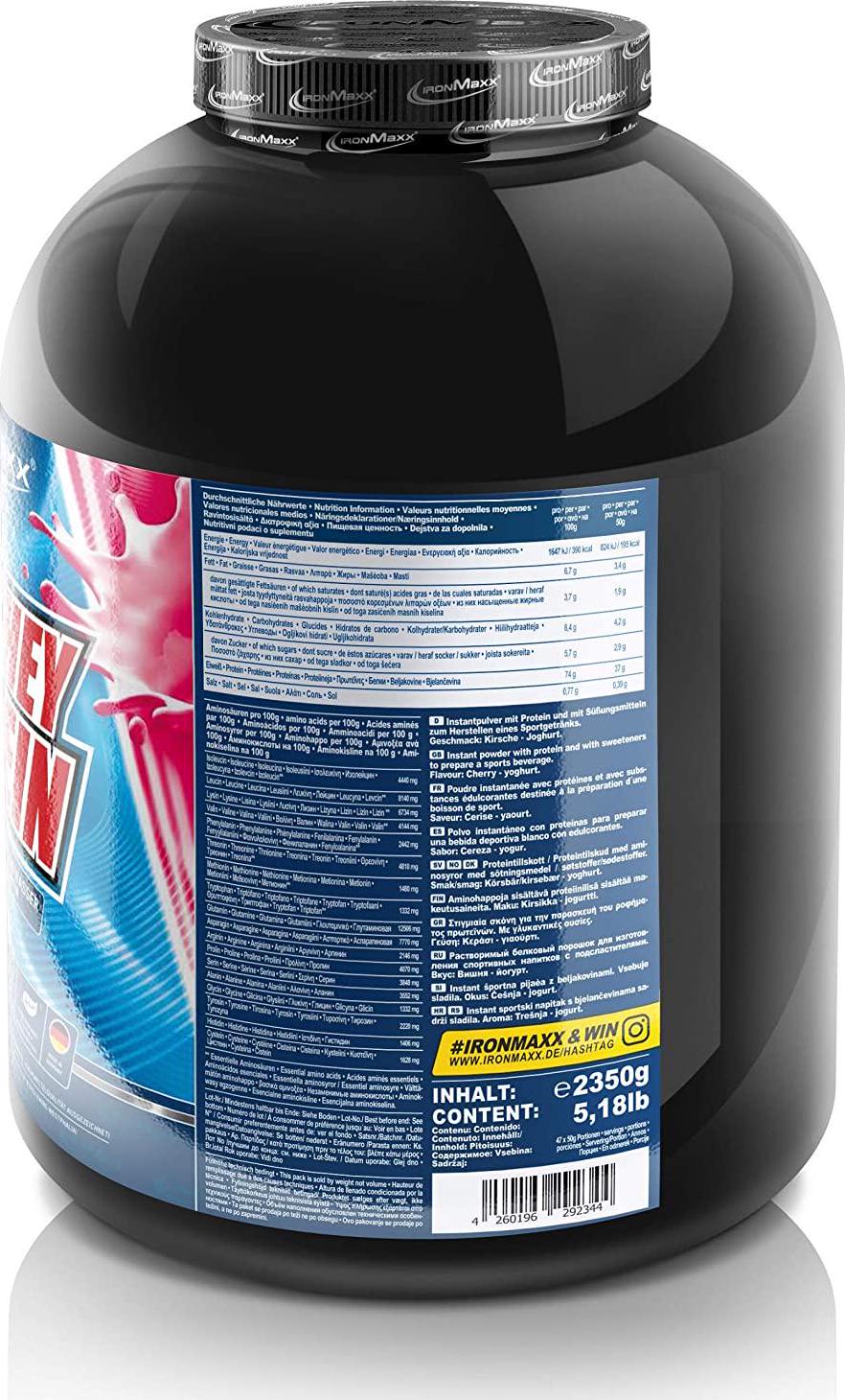 Ironmaxx 2350g 100 Percentage Whey Protein Cherry Yoghurt Powder