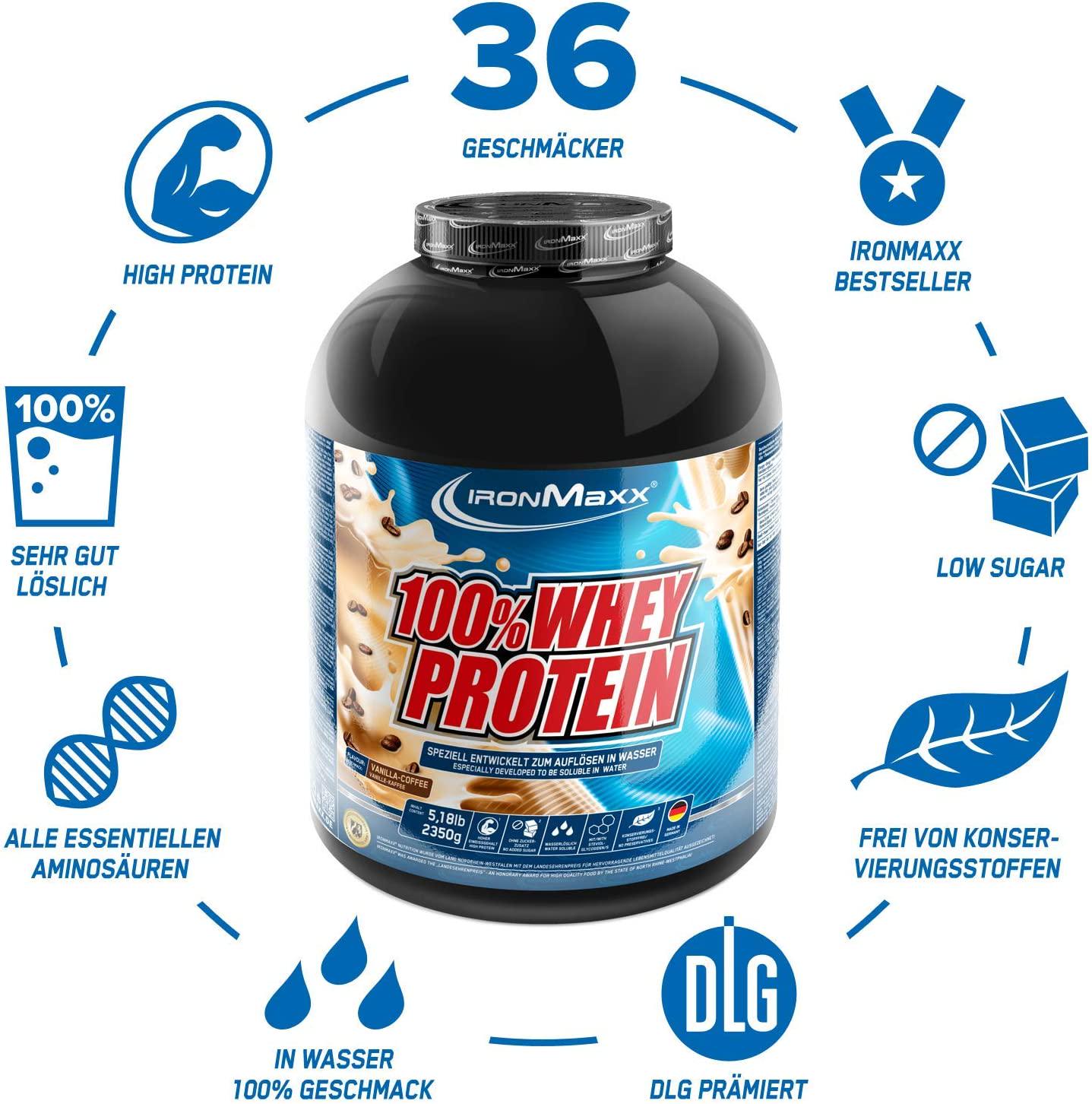 Ironmaxx 2350g 100 Percentage Whey Protein Vanilla Coffee Powder