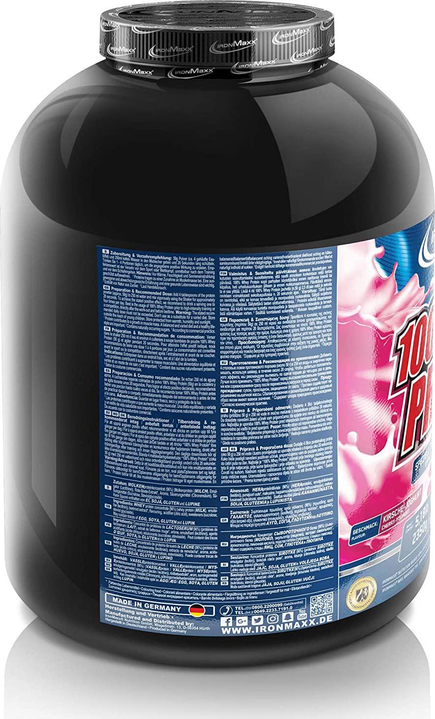 Ironmaxx 2350g 100 Percentage Whey Protein Cherry Yoghurt Powder