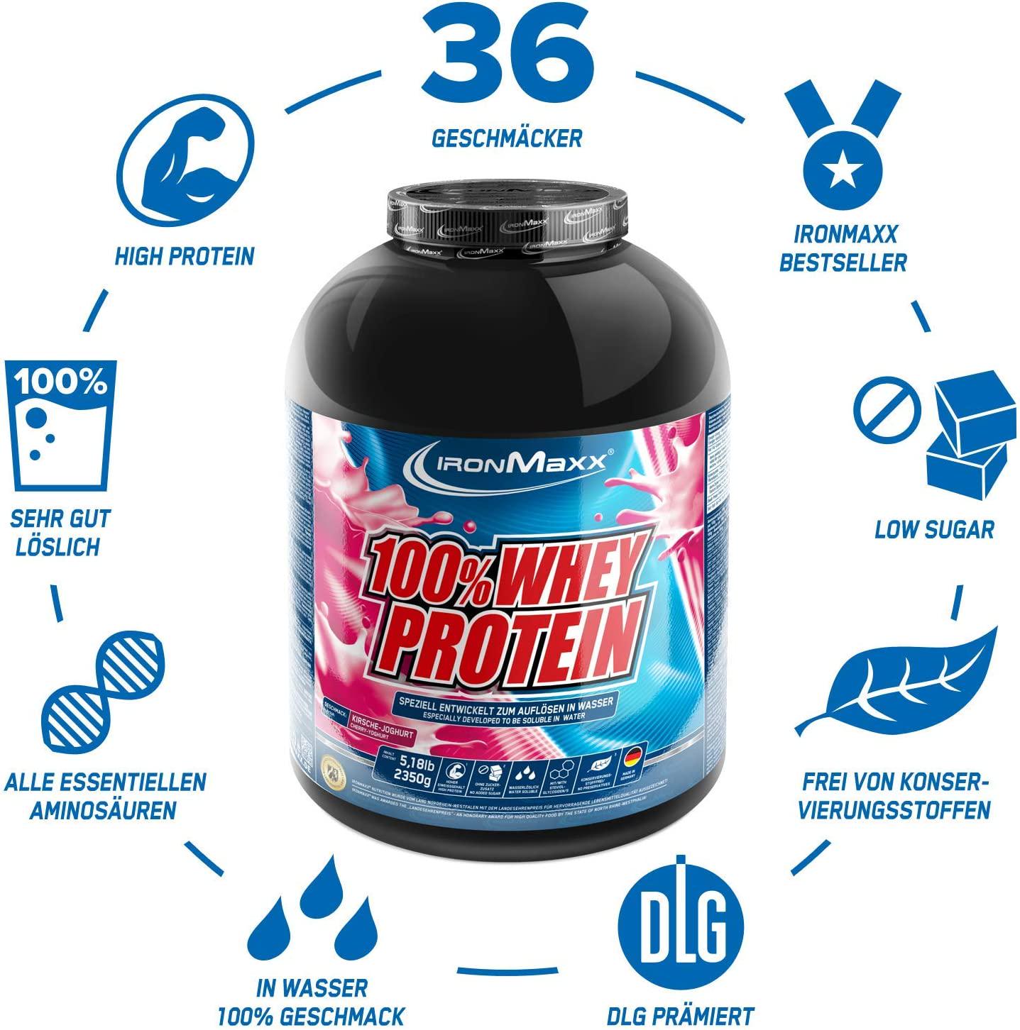 Ironmaxx 2350g 100 Percentage Whey Protein Cherry Yoghurt Powder