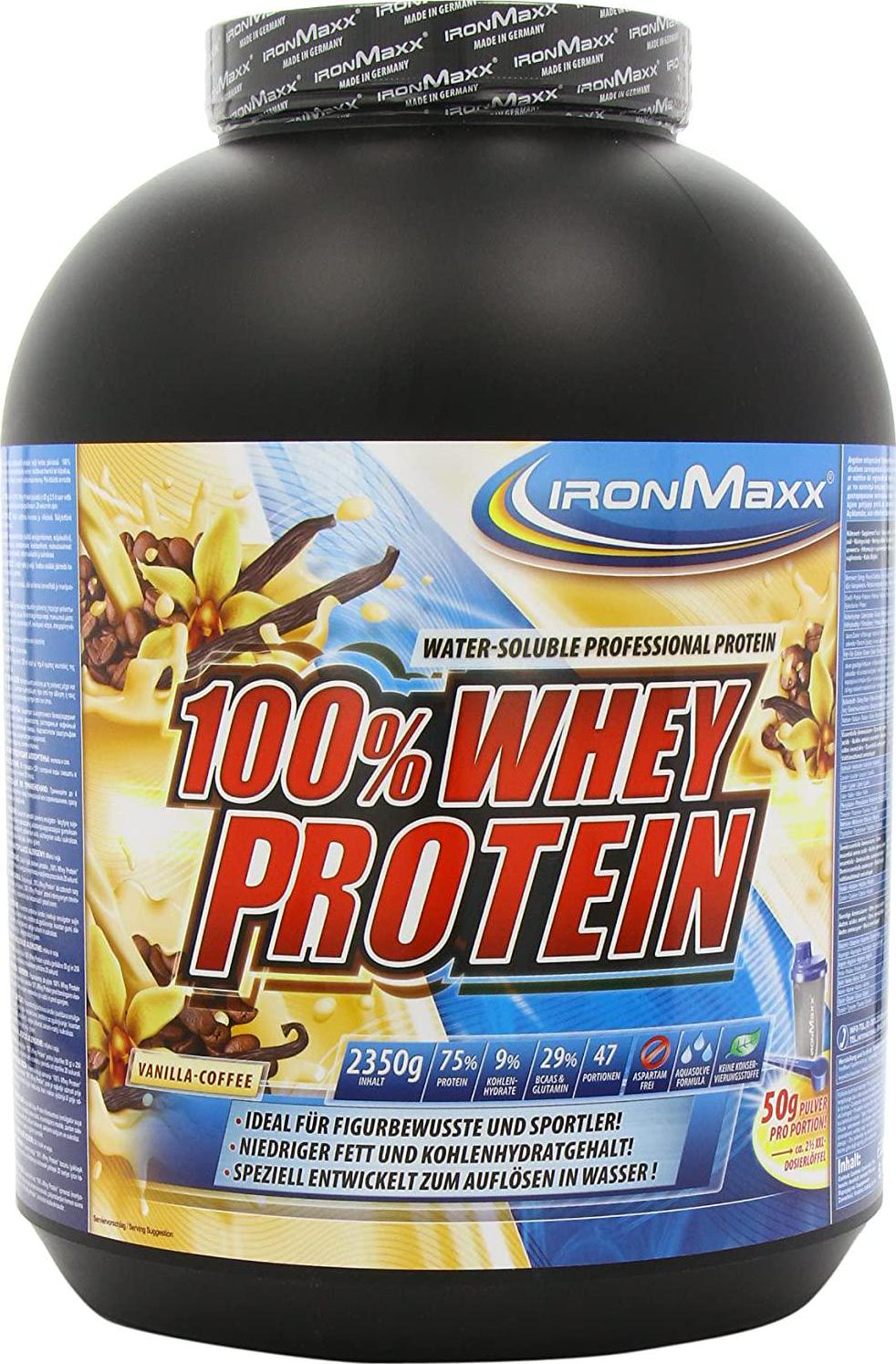 Ironmaxx 2350g 100 Percentage Whey Protein Vanilla Coffee Powder