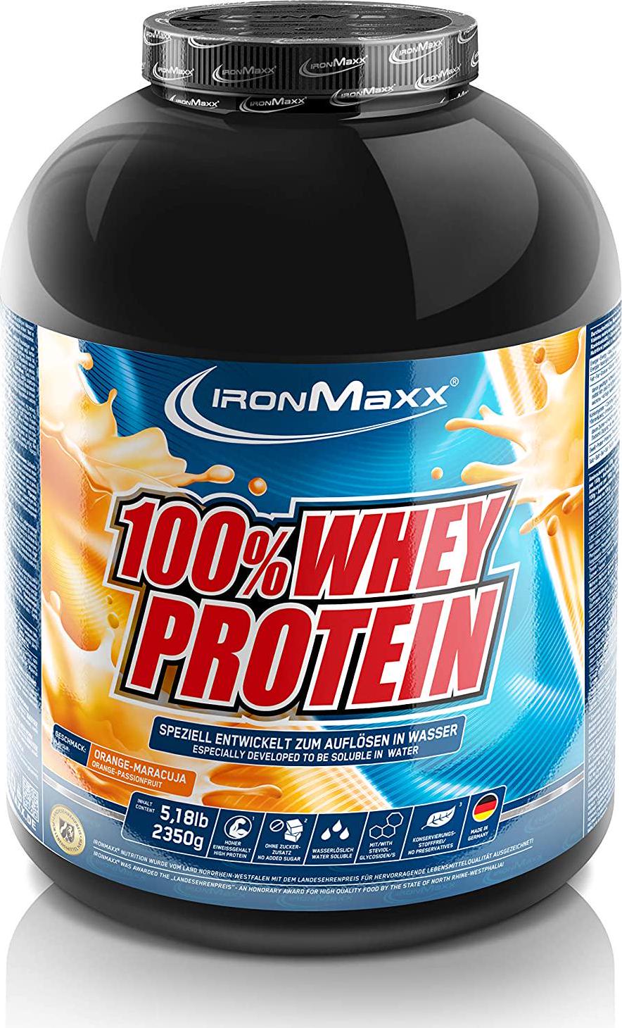 Ironmaxx 2350g 100 Percentage Whey Protein Orange Passion Fruit Powder