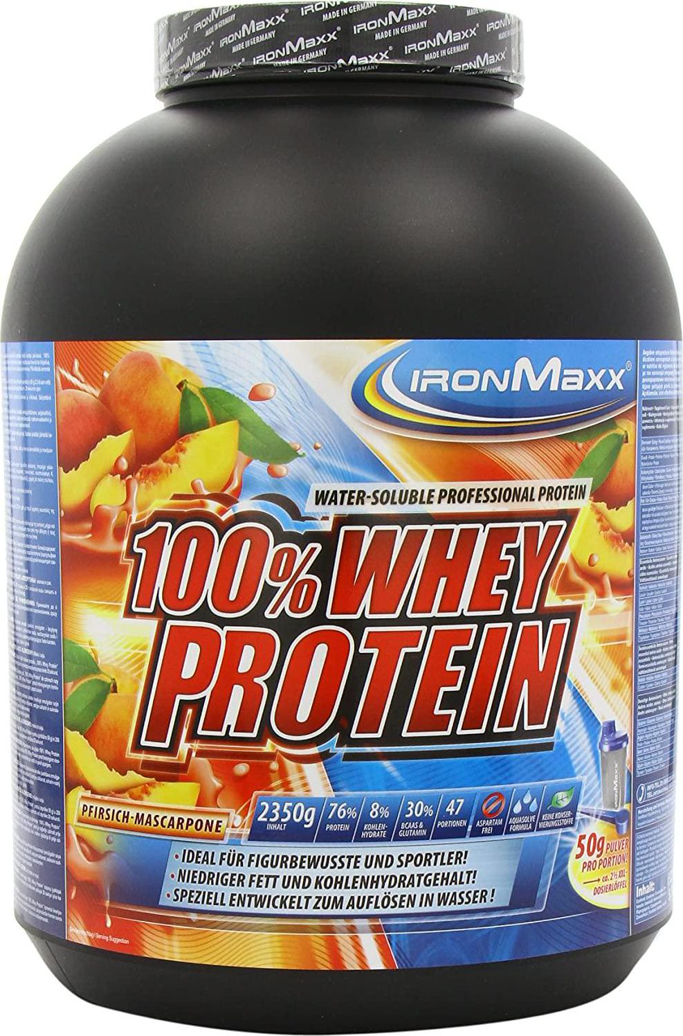 Ironmaxx 2350g 100 Percentage Whey Protein Peach Mascarpone Powder