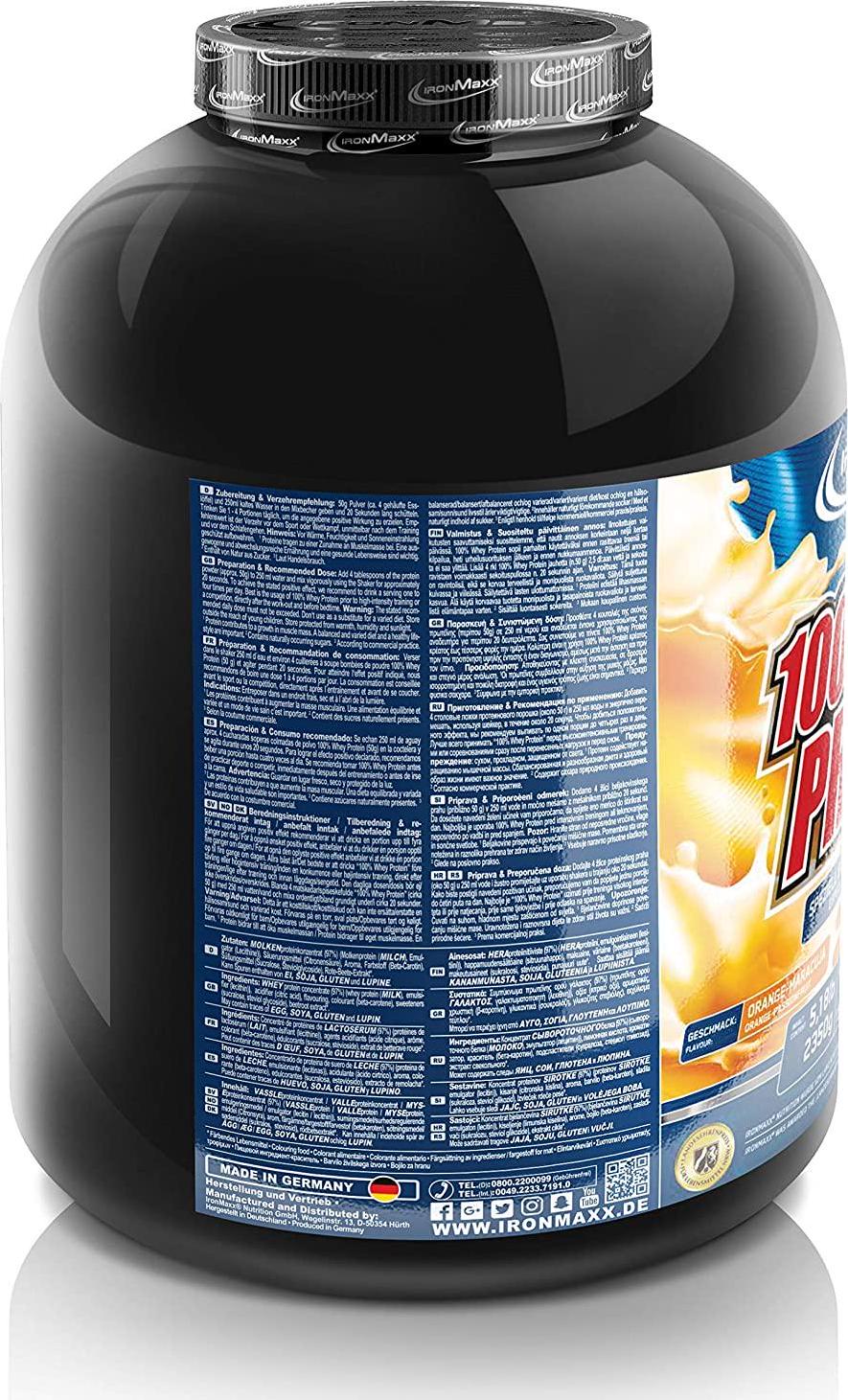 Ironmaxx 2350g 100 Percentage Whey Protein Orange Passion Fruit Powder