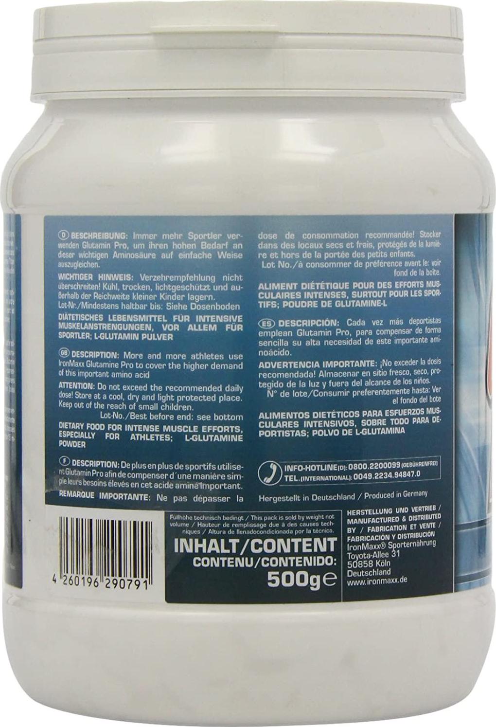 Ironmaxx 500g Glutamin Pro Powder