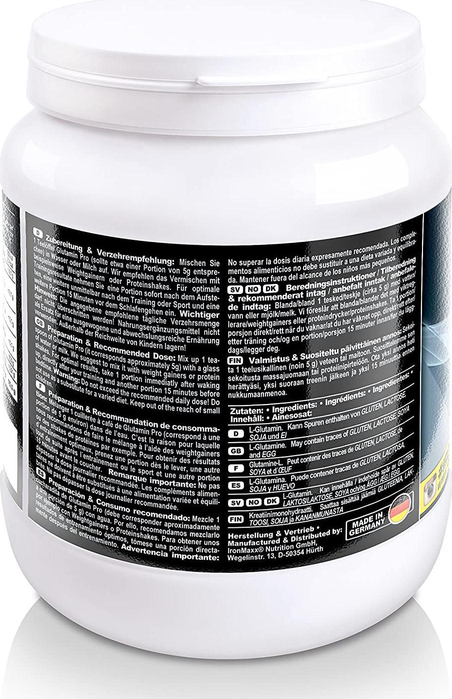 Ironmaxx 500g Glutamin Pro Powder