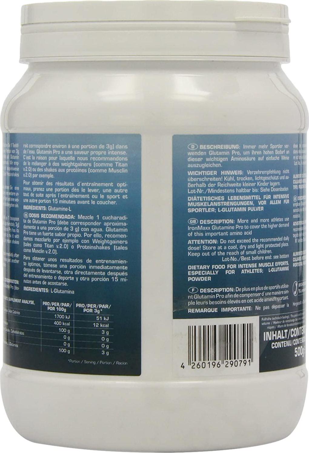 Ironmaxx 500g Glutamin Pro Powder