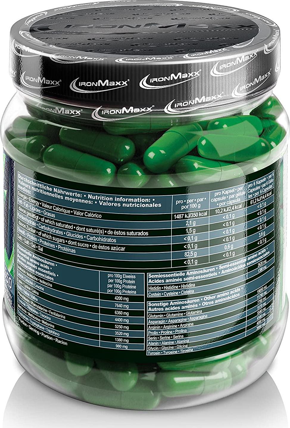 Ironmaxx 620mg Green Amino Capsules - Pack fo 550 Capsules