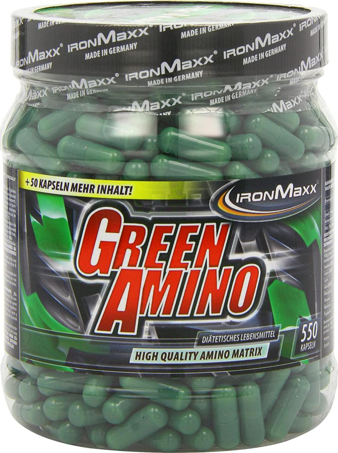 Ironmaxx 620mg Green Amino Capsules - Pack fo 550 Capsules