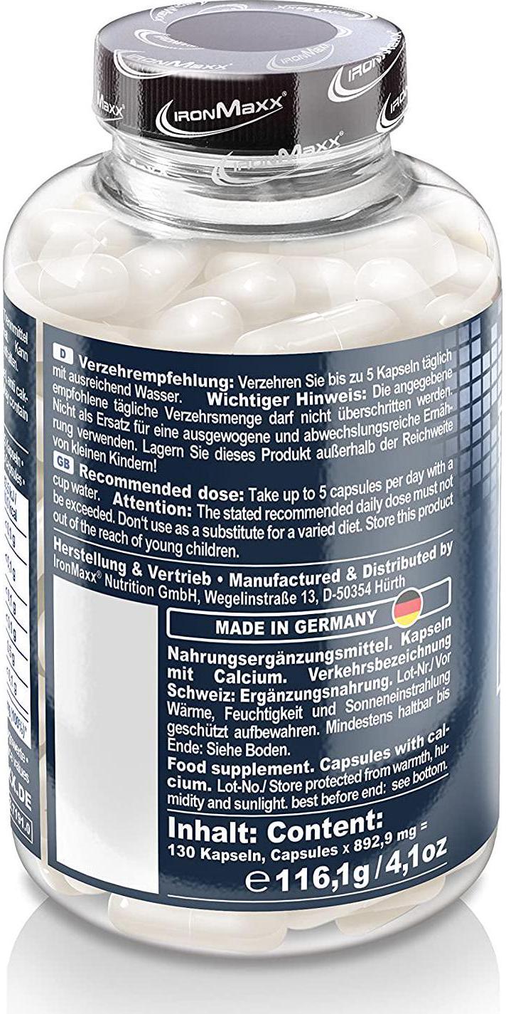 Ironmaxx 893mg Calcium Bioactive Capsules - Pack of 130 Capsules