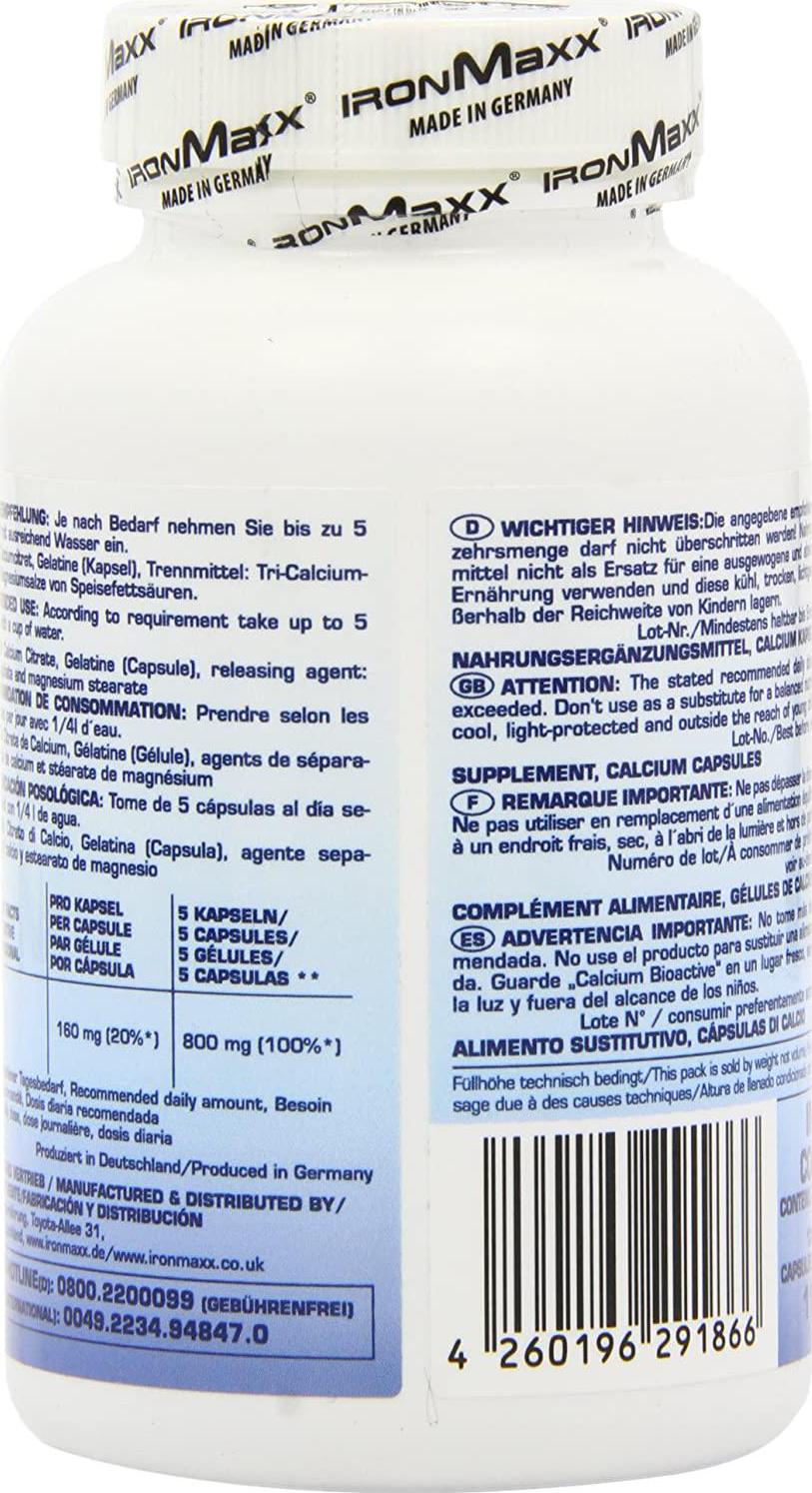 Ironmaxx 893mg Calcium Bioactive Capsules - Pack of 130 Capsules