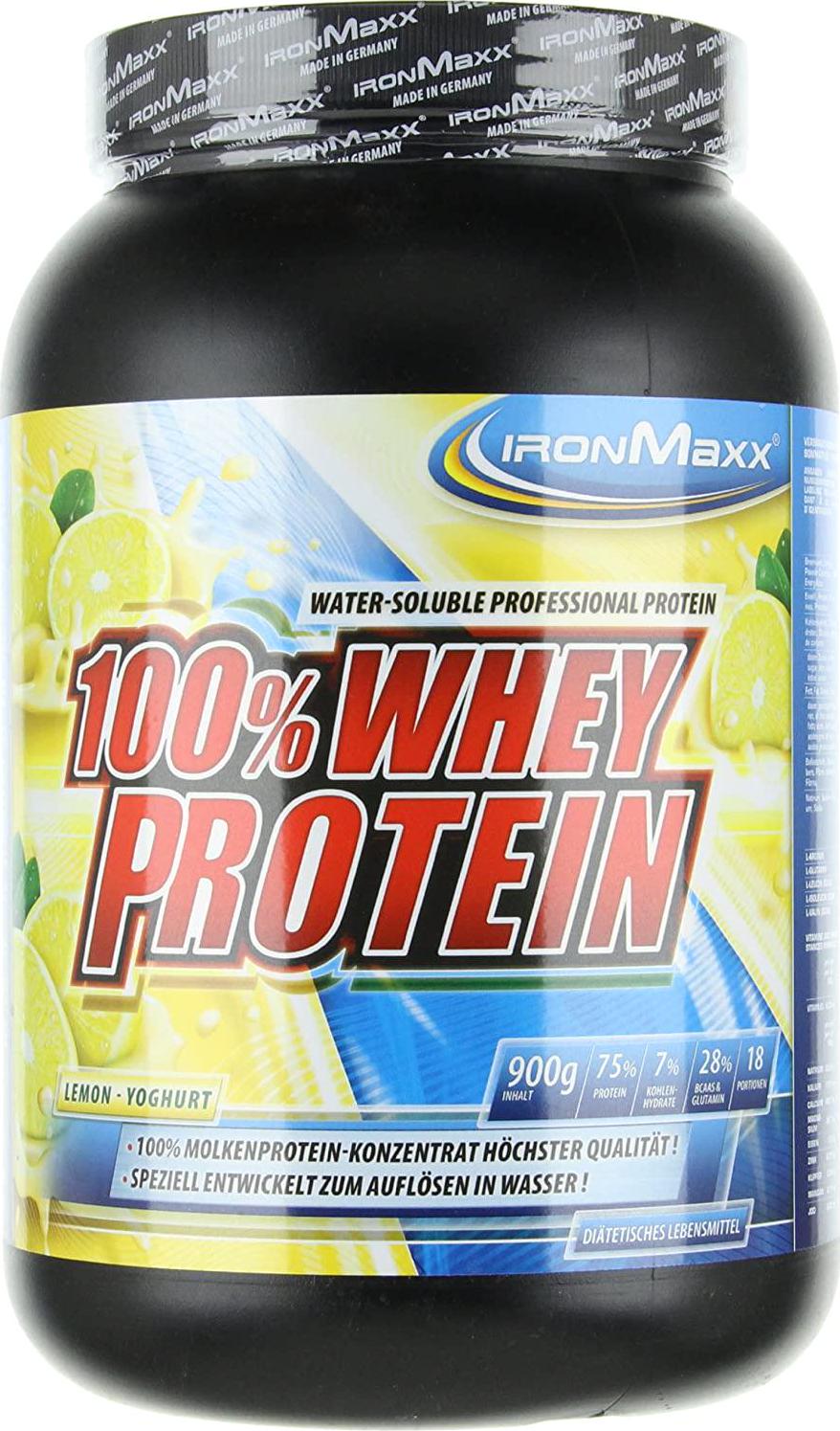 Ironmaxx 900g 100 Percentage Whey Protein Lemon Yoghurt Powder