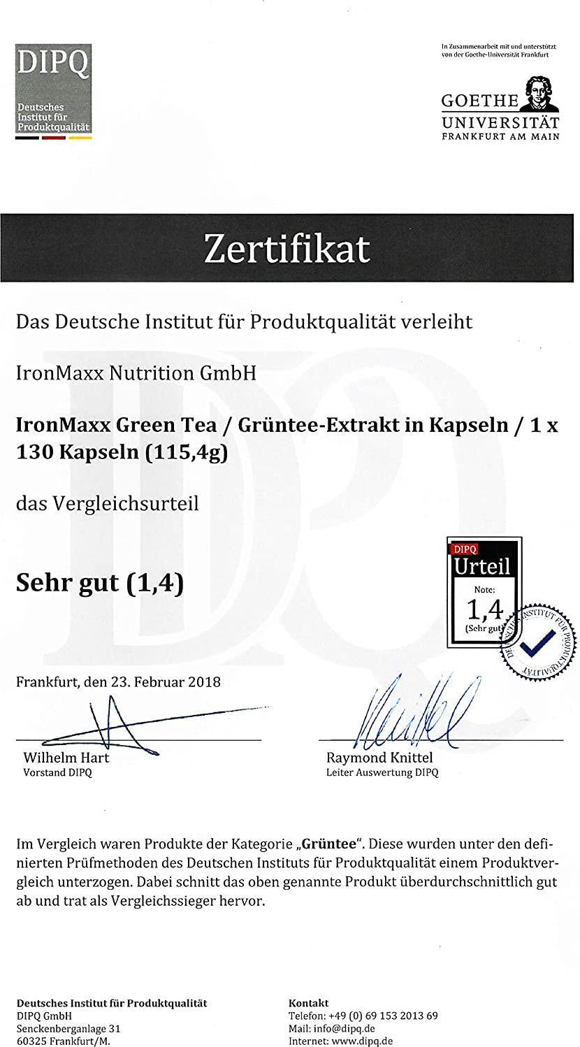 Ironmaxx 910mg Green Tea Extract Capsules - Pack of 130 Capsules