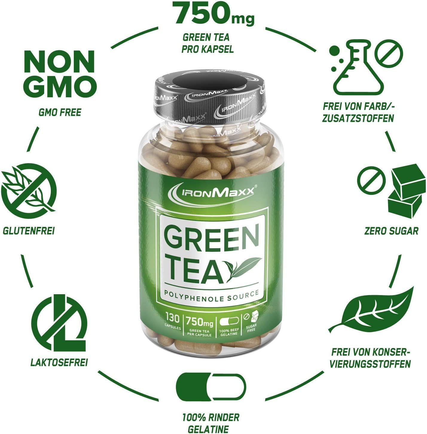 Ironmaxx 910mg Green Tea Extract Capsules - Pack of 130 Capsules