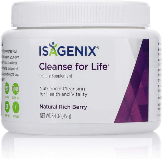 Isagenix Cleanse for Life - Detox Cleanse Drink with Vitamin B12, Niacin and Vitamin B6 for Overall Wellness - 96 Gram Canister (Natural Rich Berry Flavor)