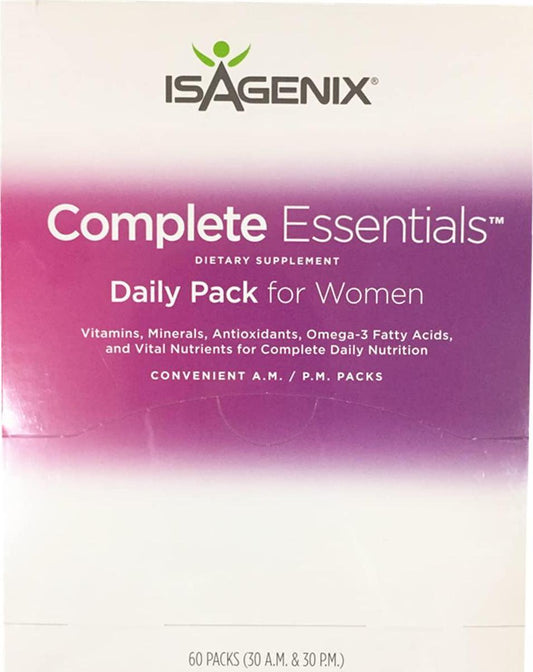 Isagenix Complete Essentials Dietary Supplement Daily Pack for Women (60 Packs, 30 A.M. and 30 P.M.)