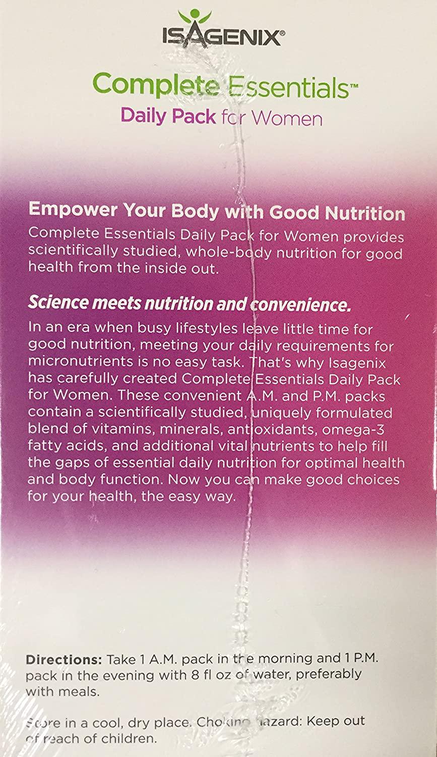 Isagenix Complete Essentials Dietary Supplement Daily Pack for Women (60 Packs, 30 A.M. and 30 P.M.)