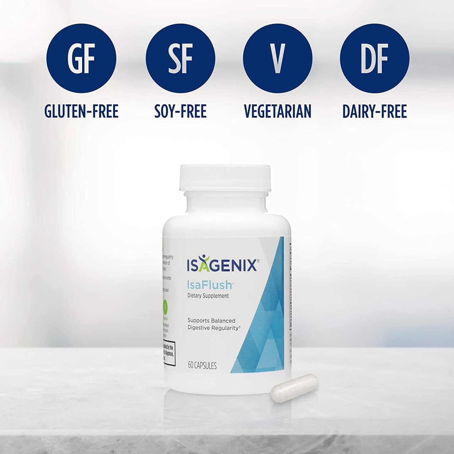 Isagenix IsaFlush - Detox Cleanse Capsules with Natural Herbs and Minerals to Improve Digestion and Overall Wellness -60 Capsules