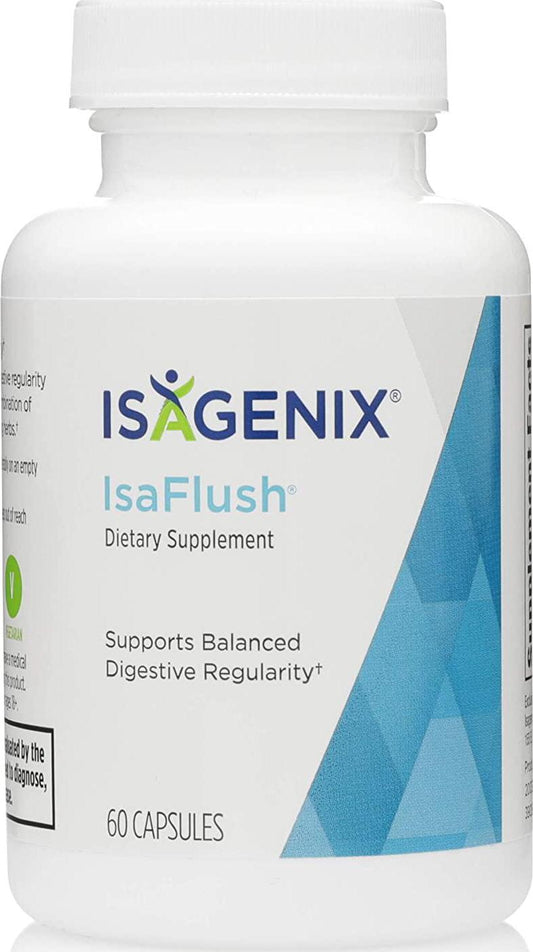 Isagenix IsaFlush - Detox Cleanse Capsules with Natural Herbs and Minerals to Improve Digestion and Overall Wellness -60 Capsules