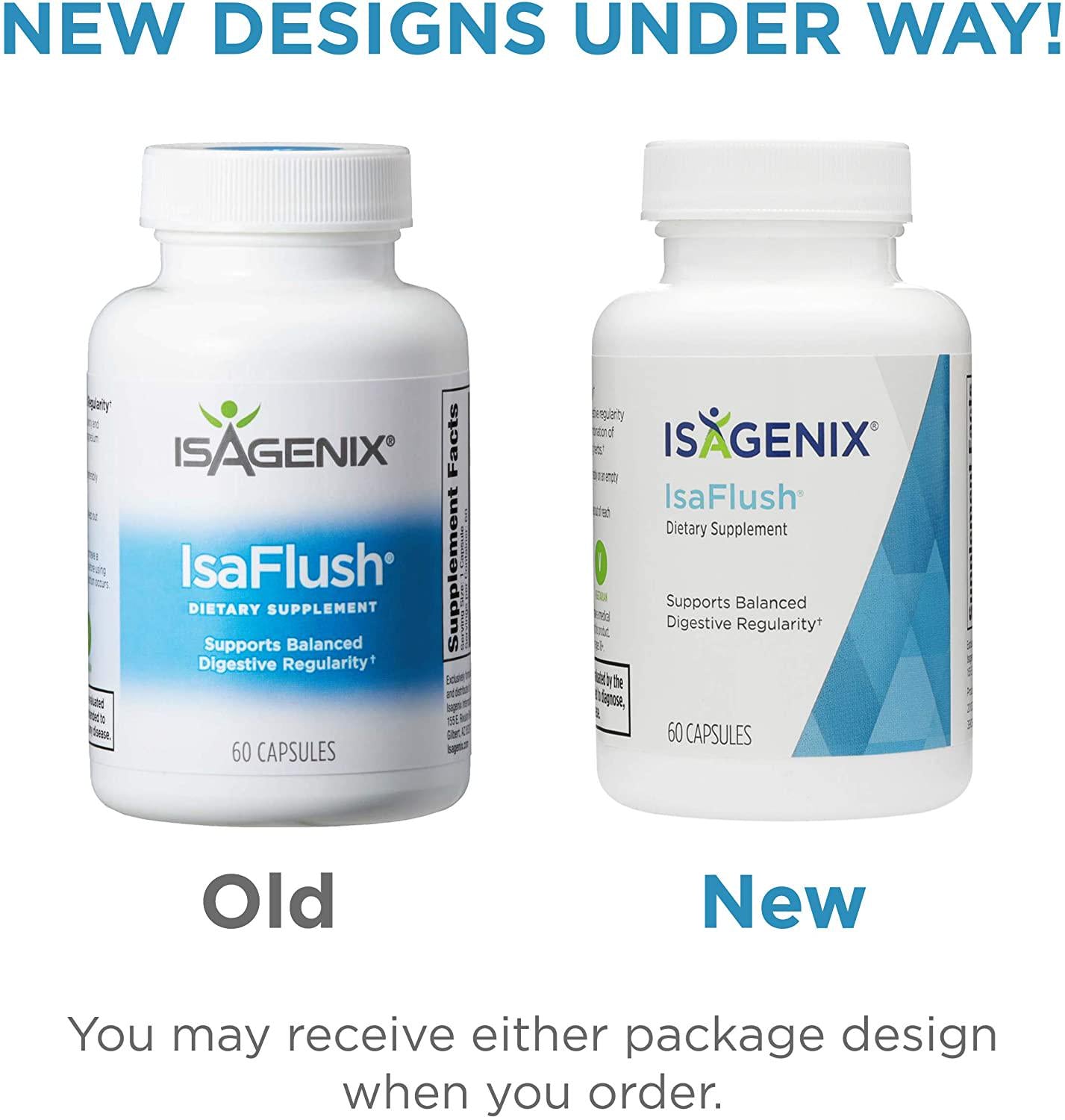 Isagenix IsaFlush - Detox Cleanse Capsules with Natural Herbs and Minerals to Improve Digestion and Overall Wellness -60 Capsules