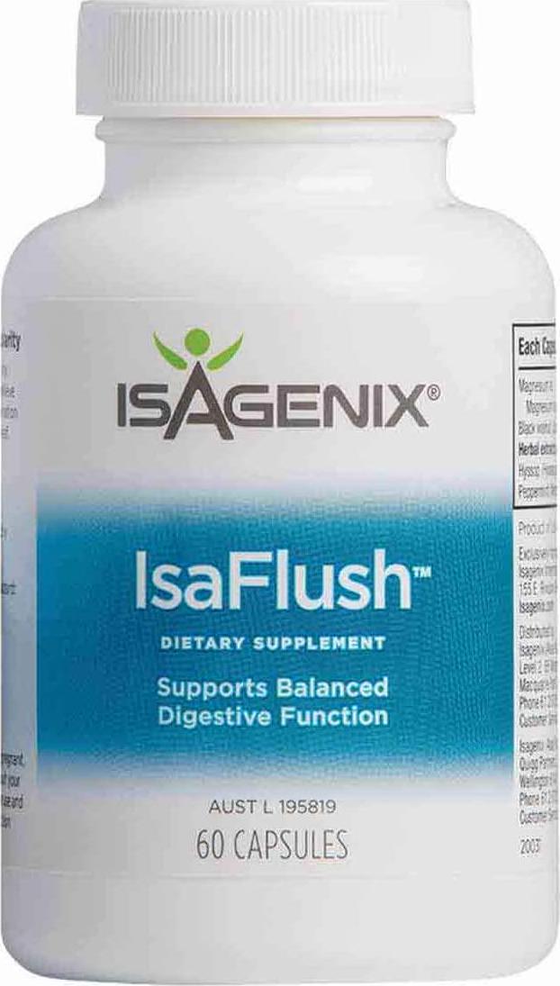 Isagenix Isaflush 60 Capsules- Cleansing Herbs and Minerals to aid in Digestive Regularity