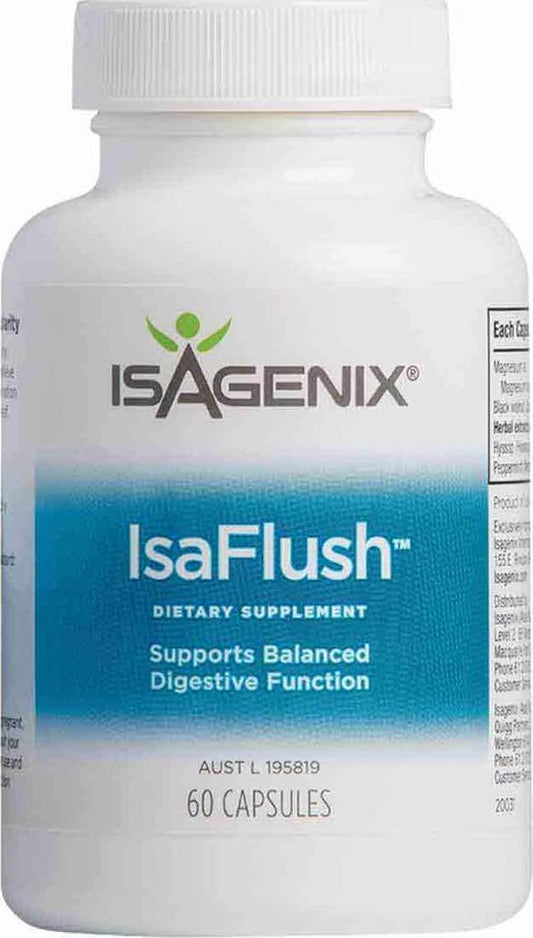 Isagenix Isaflush 60 Capsules- Cleansing Herbs and Minerals to aid in Digestive Regularity