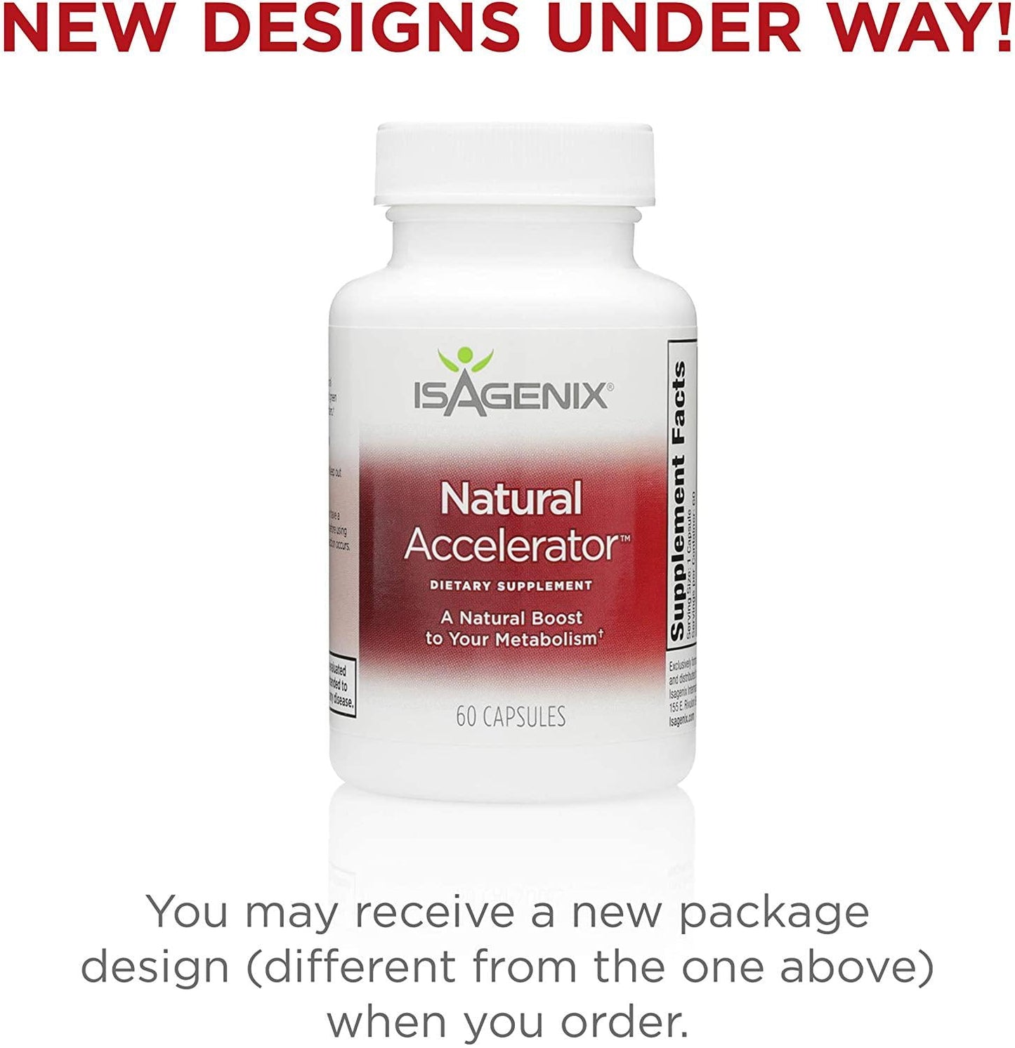 Isagenix Natural Accelerator - Metabolism Boost Capsules with Green Tea Extract, Black Pepper, Niacin and More - 60 Capsules