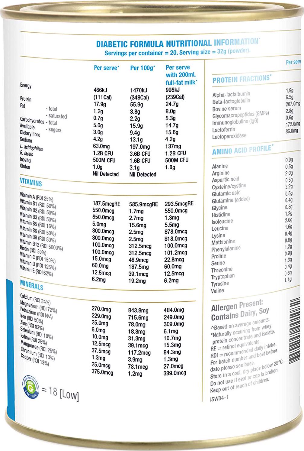 IsoWhey Nutrition Vanilla Diabetic Formula Powder cream