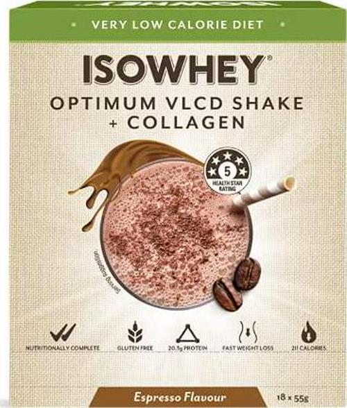 IsoWhey Optimum VLCD Espresso Shake + Collagen brown