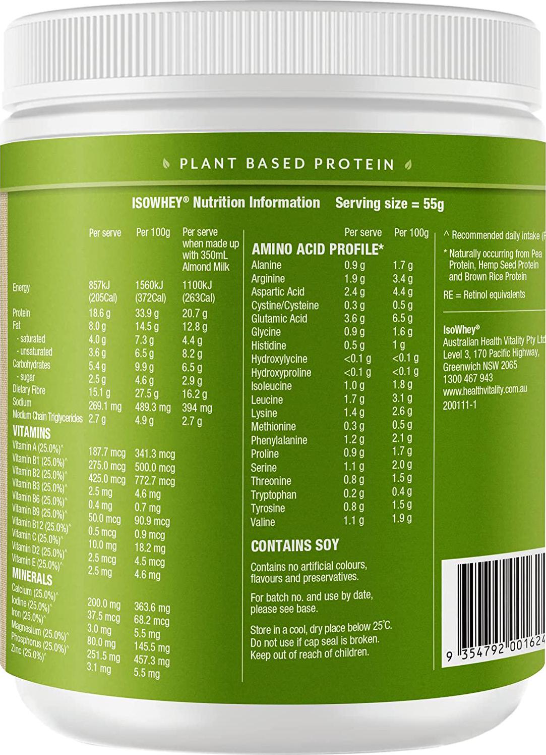 IsoWhey Plant Based Meal Replacement Vanilla Shake, cream