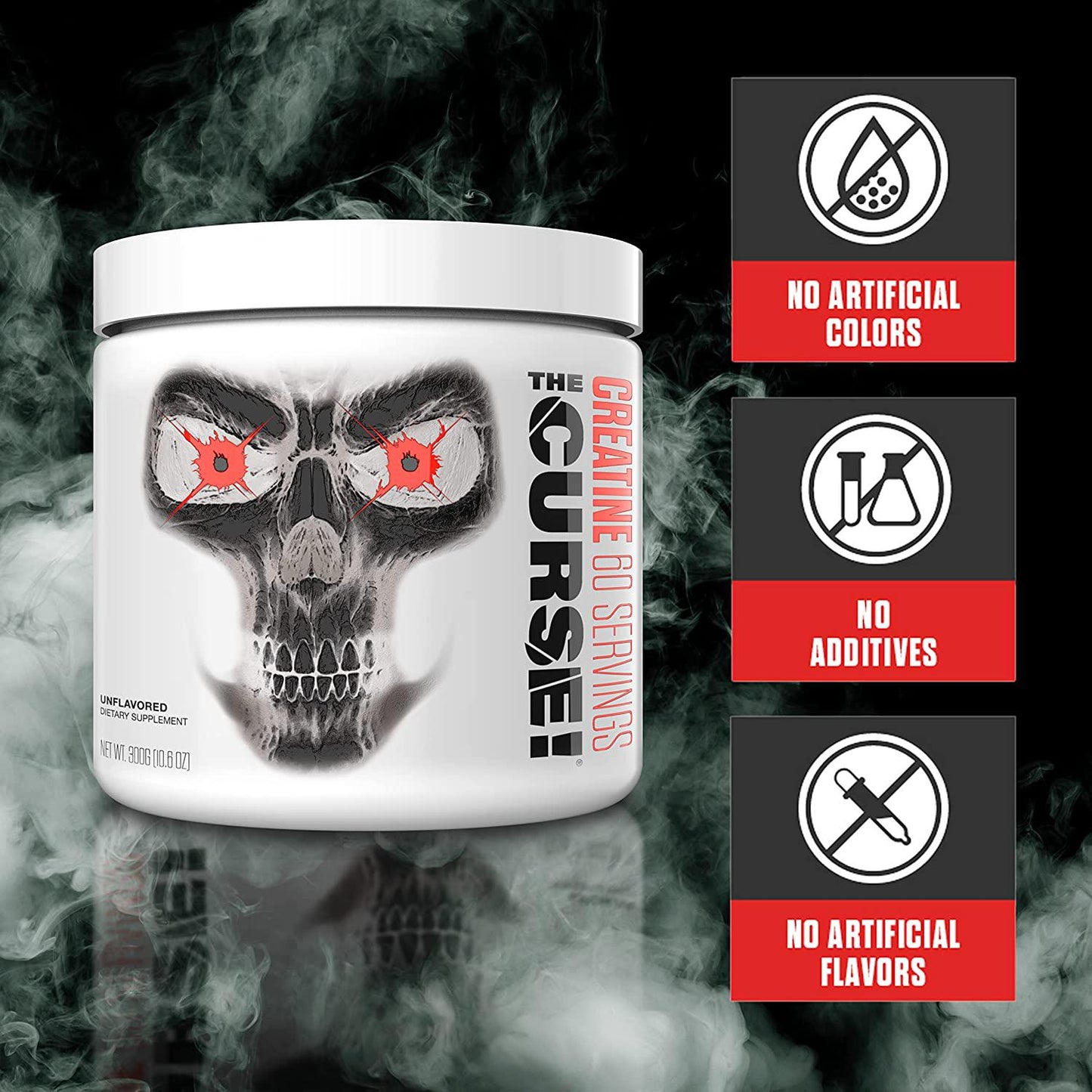 JNX SPORTS The Curse! Creatine - Creatine Monohydrate Powder 5g - Premium Creatine for Muscle Growth, Increased Strength and Athletic Performance - 60 Servings, Unflavored