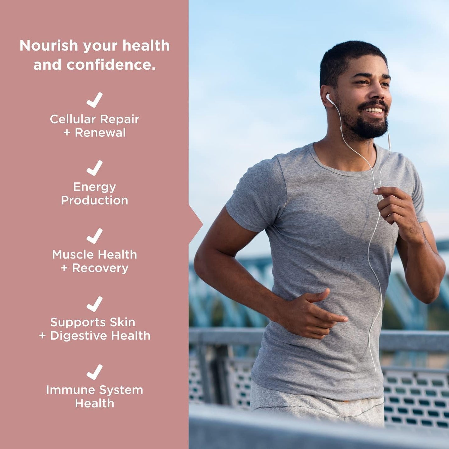 JSHealth x FitOn Vegan Pea Protein Powder with Probiotics - Gluten Free, Non GMO, Plant Based Protein Drink Mix - 450g, Cookies and Cream