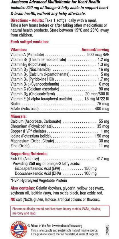 Jamieson Advanced Multi + Omega-3, 60 softgels