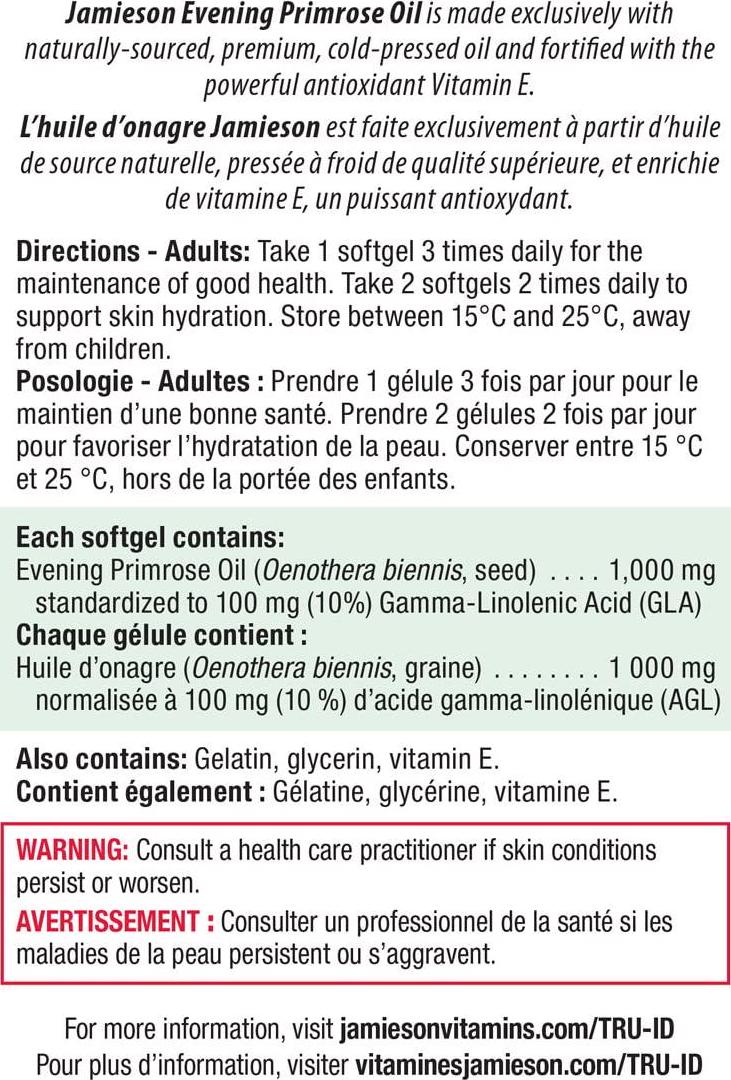 Jamieson Evening Primrose Oil 1,000 mg 85 Softgels
