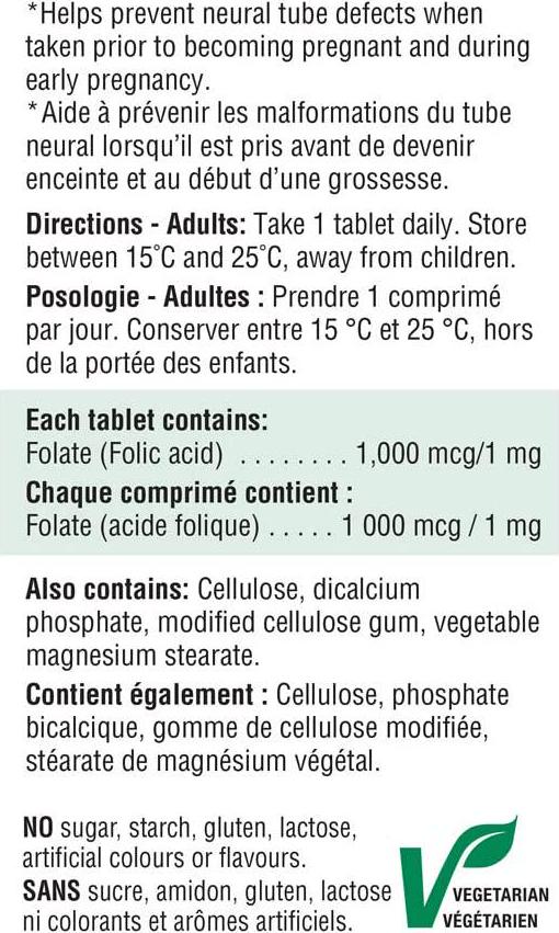 Jamieson Folic Acid 1mg 100 Tables