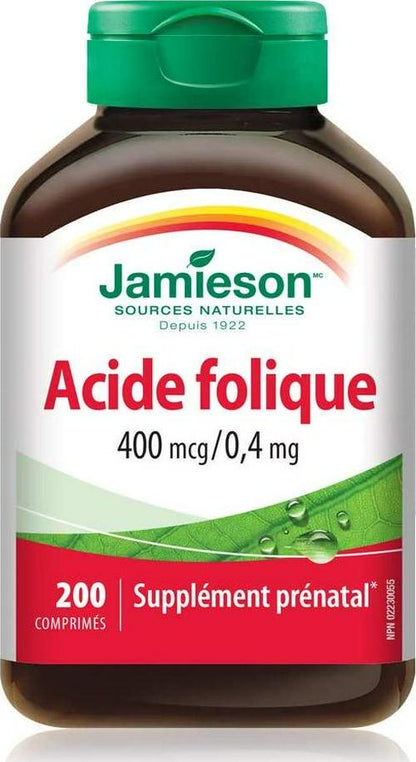 Jamieson Folic Acid 400 mcg, 200 tablets