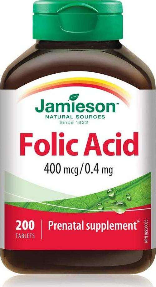 Jamieson Folic Acid 400 mcg, 200 tablets