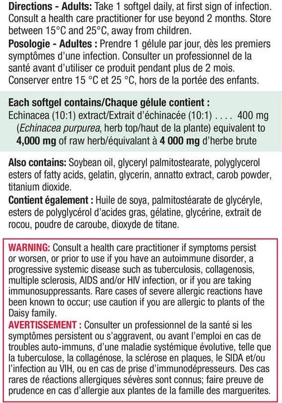 Jamieson Max Potency Echinacea 4000mg, 60 softgels