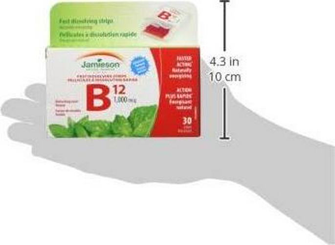 Jamieson Vitamin B12 1,000 mcg Fast Dissolving Strips, 30 Strips